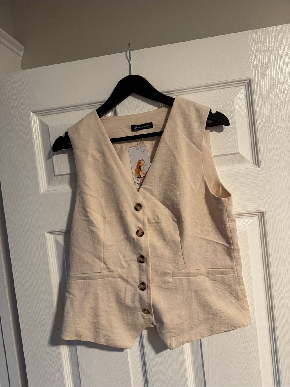 Sleeveless Cream Button-Front Bodysuit Top